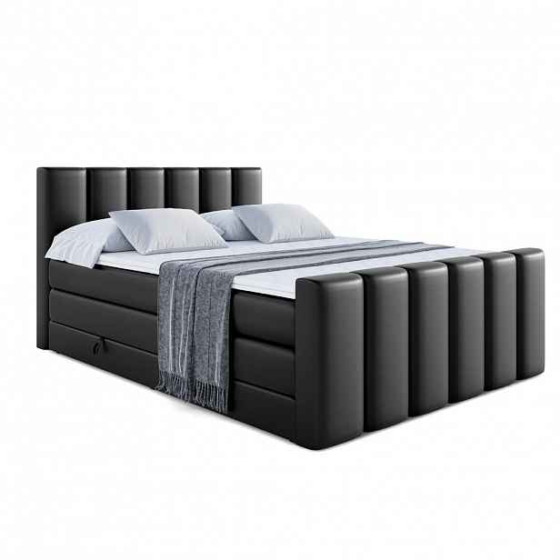 ALTDECOR POSTEL boxspring BOXI1-Z KING – 200 x 200 – H3/H4 – vysoce lesklá černá