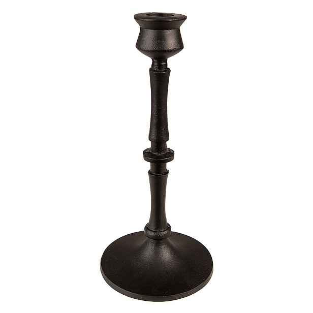 Černý kovový svícen na úzkou svíčku Pióne - Ø10*23 cm Clayre & Eef