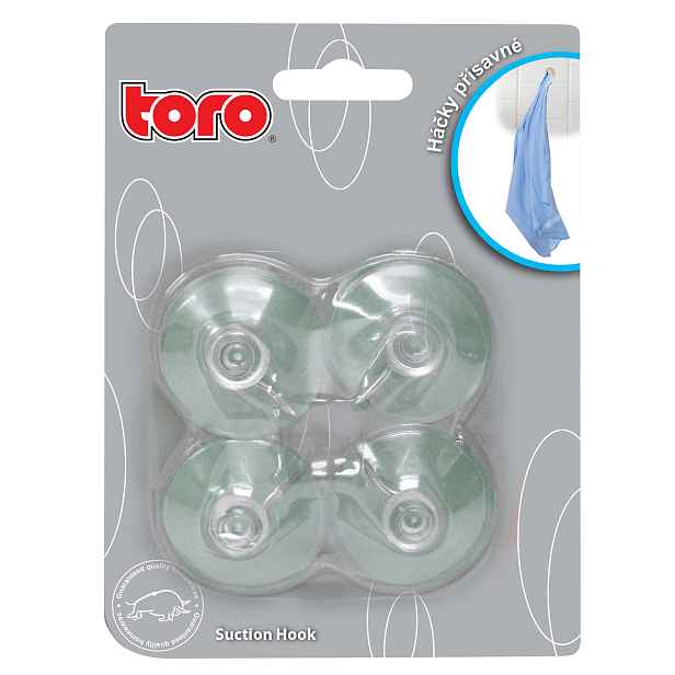 Přísavné háčky s kovovým koncem TORO 4ks