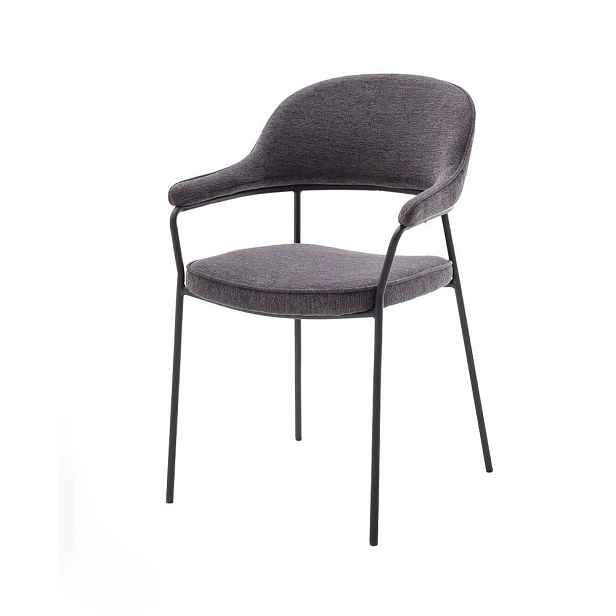 Tmavě šedá jídelní židle s područkami Kindersley – Unique Furniture