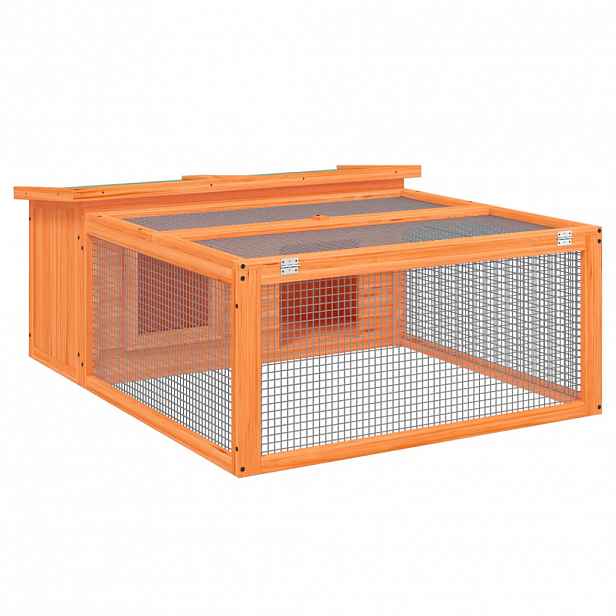 vidaXL Králíkárna hnědá 117,5 x 97 x 47,5 cm masivní borové dřevo