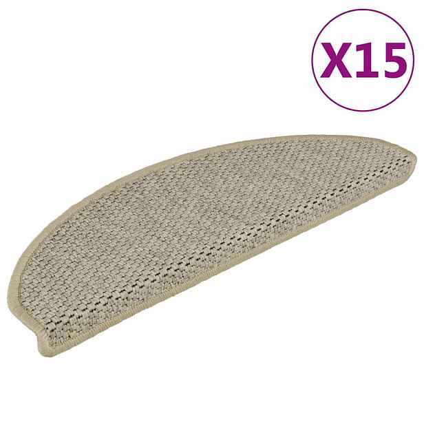 vidaXL Samolepicí nášlapy na schody sisal 15ks 65x21x4cm světle zelené