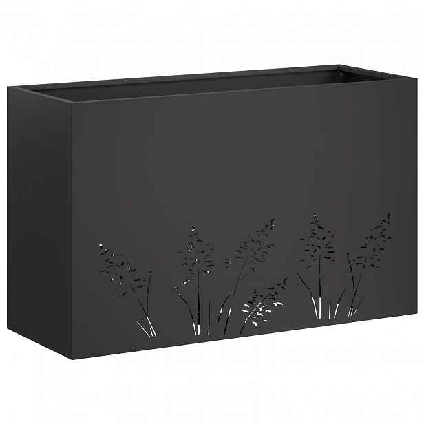 vidaXL Zahradní pěstebník Černá 80 x 20 x 49 cm Studená válcovaná ocel