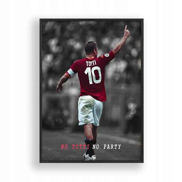 Obraz Francesco Totti As Roma Plakát Rámeček Dřevěný Černý 30x42 cm