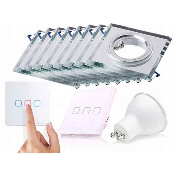 Sada stropního svítidla Halogen 8x spínač