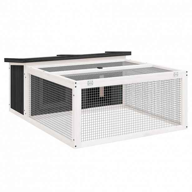 vidaXL Králíkárna šedá 117,5 x 97 x 47,5 cm masivní borové dřevo