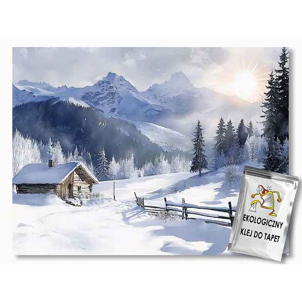 Fototapeta Flizelina Krajina Hory Les Chatka Zima Sníh Mráz 416x290 130g