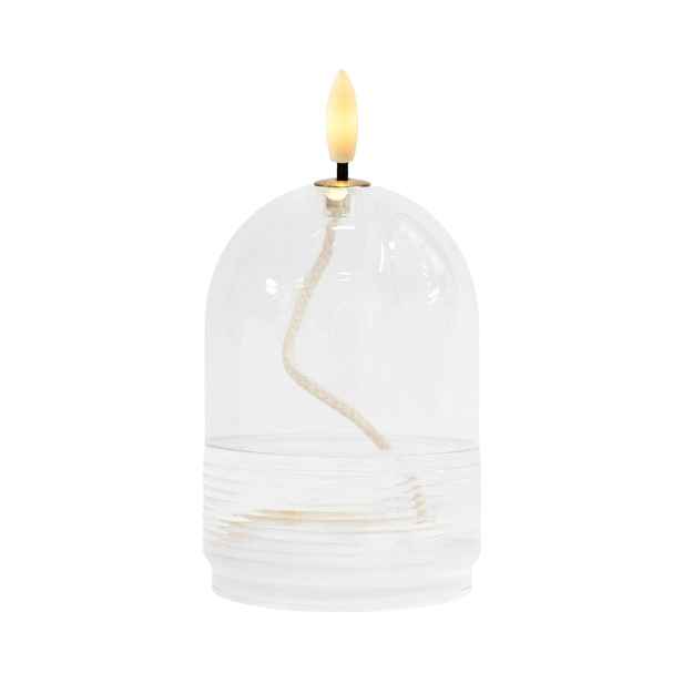 LED olejová lampa Dea, Ø 8 × 11 cm, čirá