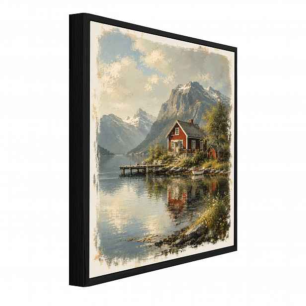 Obraz V Rámu Na Plátně Krajina Příroda Retro Do Předsíně Kanceláře 100x70