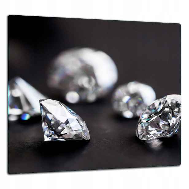 Skleněná Ochranná Deska Panel Lepidlo 65x60 Diamanty