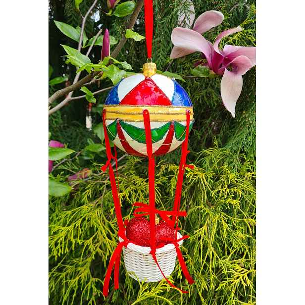 Vánoční Koule, Vánoční Baňky skleněné, ručně malované, Balón 12 cm.