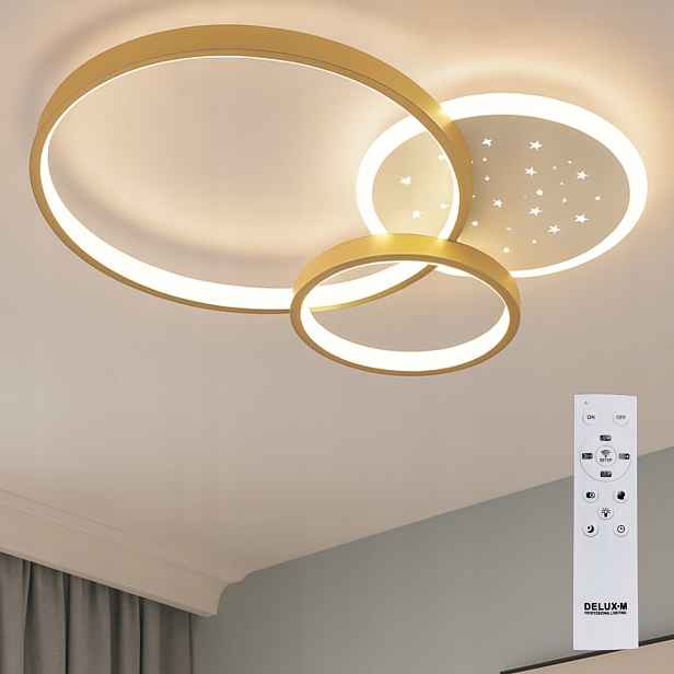 Závěsná lampa Stropní Svítidlo Led modern zlatá moderní Dálkový Ovladač do ložnice