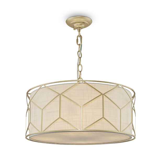 Závěsná lustrová lampa se zlatým rámem, kulatá, 45 cm Maytoni