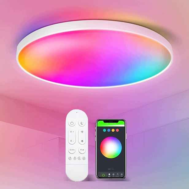 Lampa Stropní Svítidlo Led Rgb Bílá Cct 2700K-6500K Wifi Dálkový Ovladač Aplikace