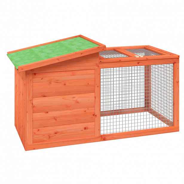 vidaXL Králíkárna hnědá 100,5 x 54 x 55 cm masivní borové dřevo