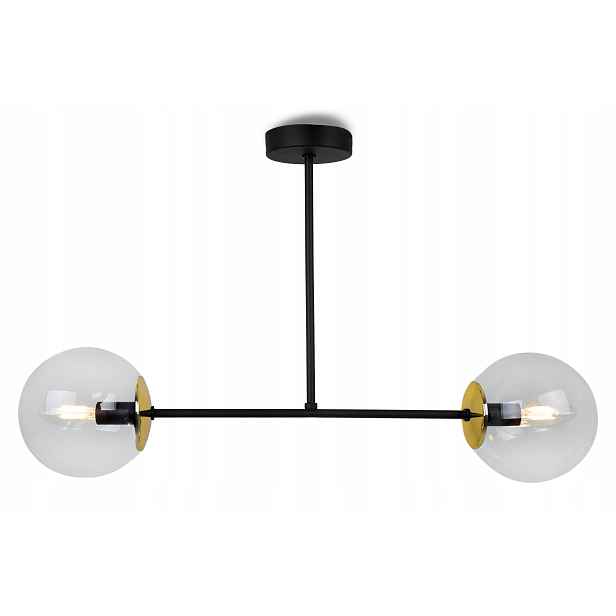 Závěsné Stropní Svítidlo Lustr Zlatý Elegantní Skleněné Kuličky Bezbarvé Loft
