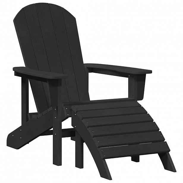 vidaXL Adirondack židle Černá HDPE