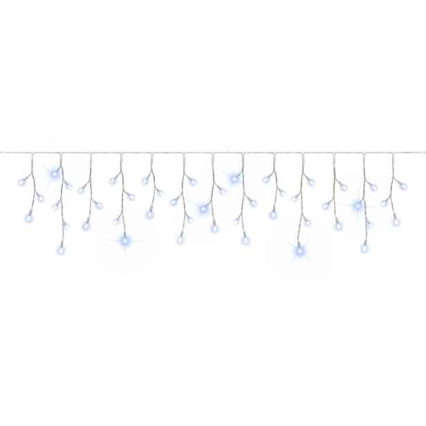 Easy Fix venkovní LED rampouchy, světelné, FLASH, 300 × 50 cm, ledově bílá, 114 diod, IP67, bílý kabel, propojitelné