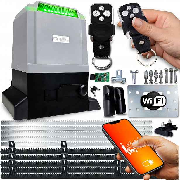 Set Pohon Pro Posuvnou Bránu 800 kg 2 ovladače Wifi lišty Tuya automat