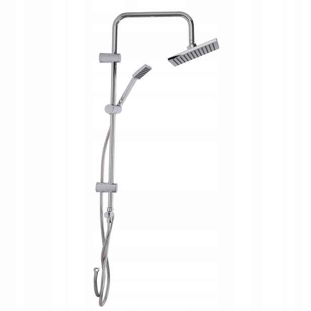 Sprchový set s dešťovou sprchou, nerezová ocel, výška 80 cm, stříbrná