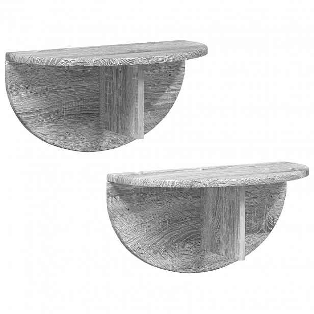 vidaXL Nástěnná polička 2 ks Šedá Sonoma 48 x 24 x 24 cm