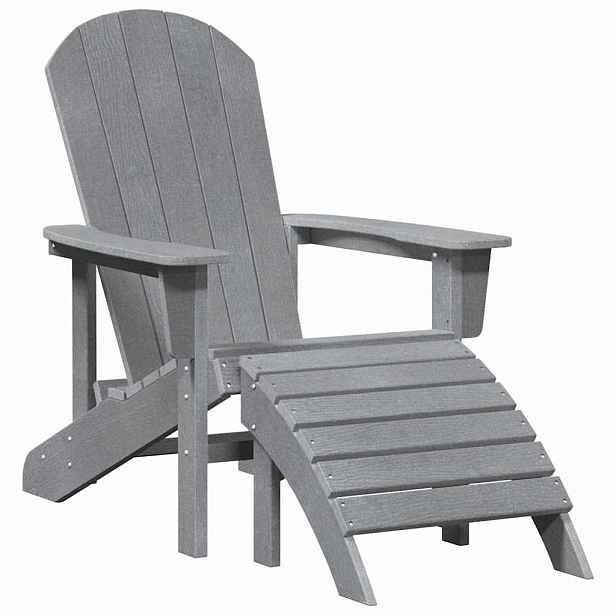 vidaXL Adirondack židle Světle šedá HDPE