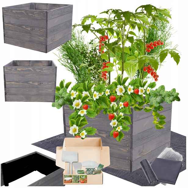 Vyvýšený záhon zeleninová zahrada box pařeniště květináč impregnace 45x100x60