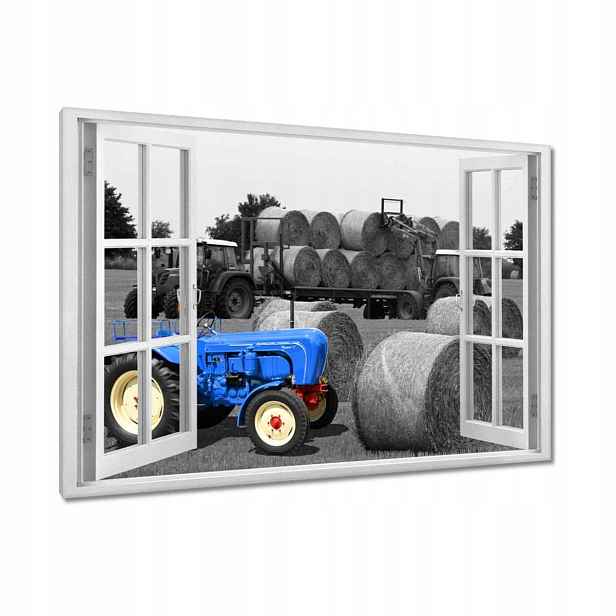 Obrazy 120x80 Sklizeň Modrý traktor