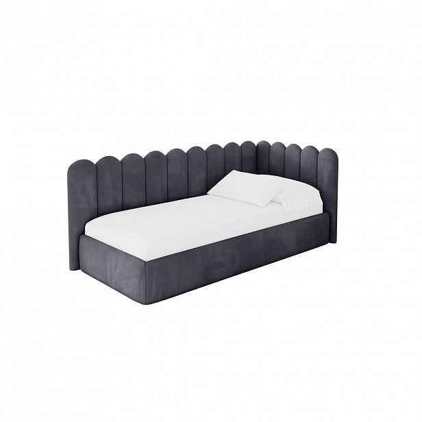 ALTDECOR JEDNOLŮŽKOVÁ POSTEL pro mládež s úložným prostorem, vlevo - ARTY 90x200 tmavě šedá