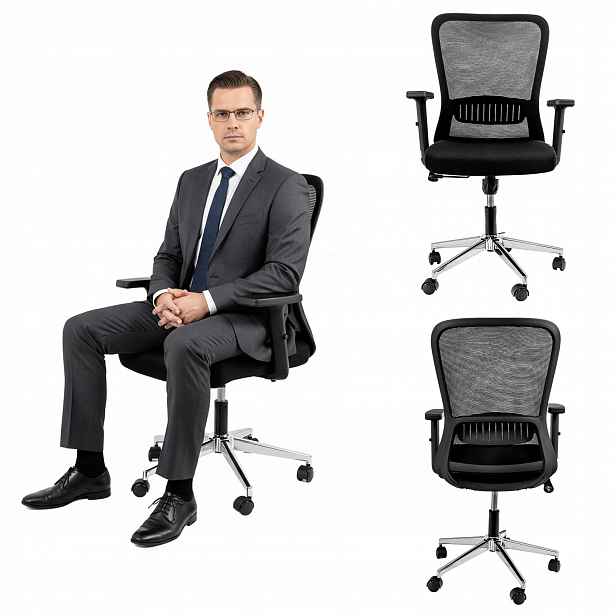 Kancelářská židle Ergonomická Furvero Otočná, nastavitelná normou