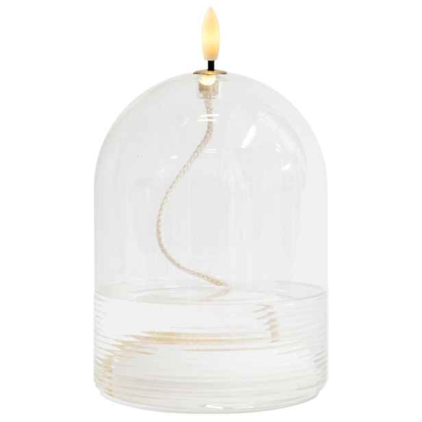 LED olejová lampa Dea, Ø 11 × 15 cm, čirá