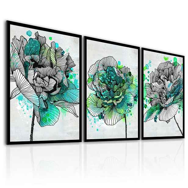 Obraz na plátně ROSE set 3 kusy 40x60 cm Ludesign