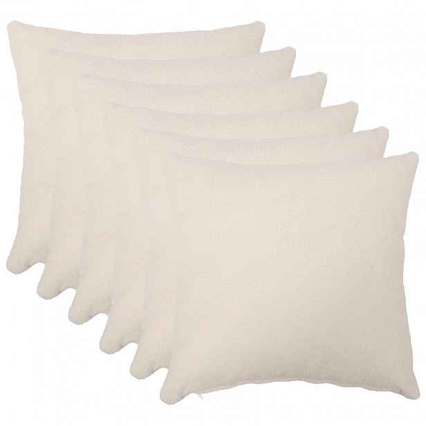 vidaXL Povlak na polštář 6 pcs HEERLEN Krémová 55 x 55 cm Bouclé