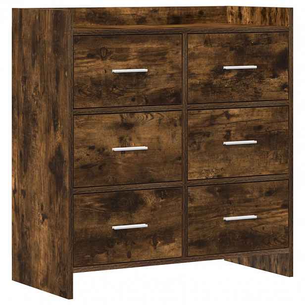vidaXL Servírovací skříň Kouřový dub 75 x 33 x 80 cm Kompozitní dřevo