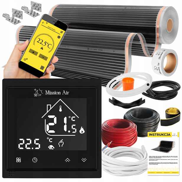 Set Fólie Vyhřívací Podložka Infračervená 10 m² 160 W
