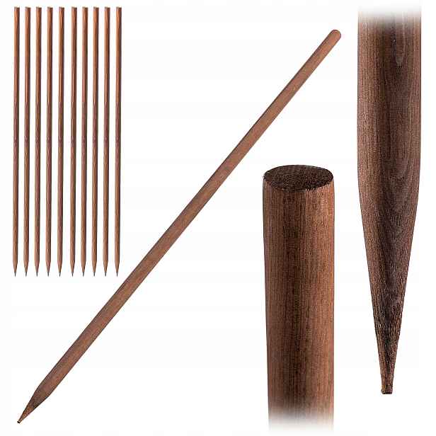 Dřevěný Impregnovaný Palík fi 23 mm Podpora Rostlin Tyč 120 cm 10 ks