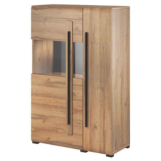 MASSENO VYSOKÁ KOMODA TULLIA, 90/136/39 cm s 2 dvířky, dekor dub