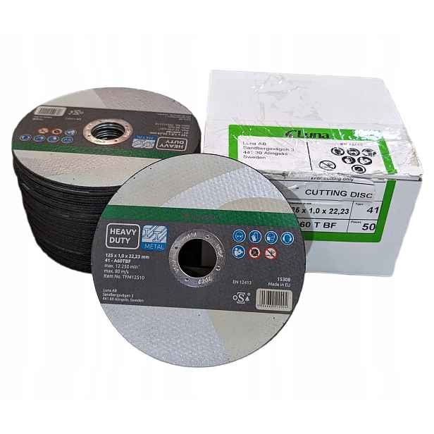 Řezací kotouče na kov pro brusku 125 mm 1 mm Made In Eu Luna balení 50