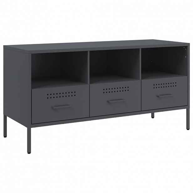 vidaXL TV skříňka antracitová 100,5 x 39 x 50,5 cm ocel