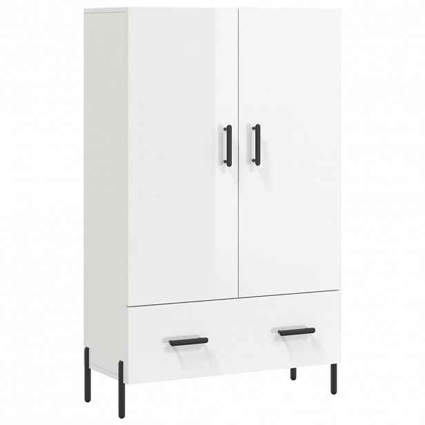 vidaXL Skříň highboard lesklá bílá 69,5 x 31 x 115 cm kompozitní dřevo