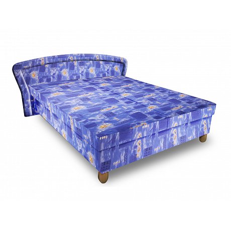 Čalouněná postel PAVLA 180x200 cm, modrá látka