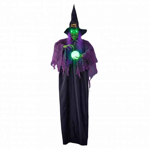 Čarodějnice Halloween Závěsná 198 CM Led Zvuk Kouzelná Koule