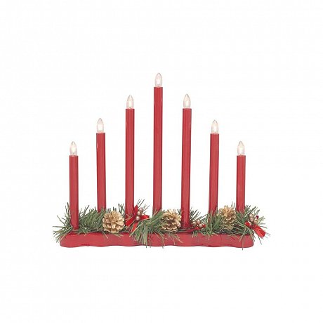 Červený svícen Markslöjd Hol, výška 30 cm