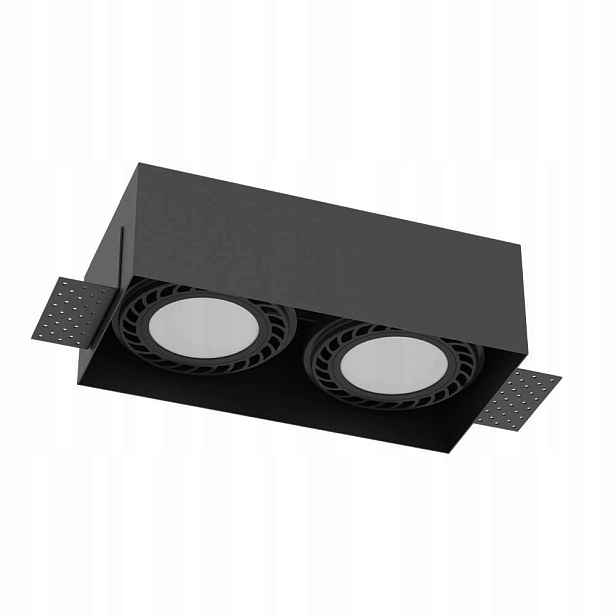 Lampa podomítková dvojitá černá obdélníková 24 cm očko Brosline