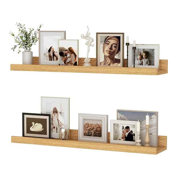 Nástěnný závěsný regál Mdf 60 cm, sada 2 kusů, polička na fotografie