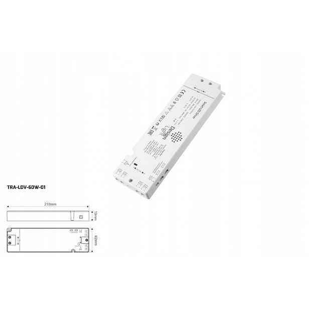 Osvětlení nábytku, napájecí zdroj Smart Led Driver, Led 60W, 12VDC, 6 mini zásuvek