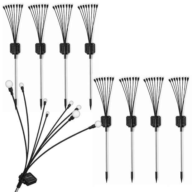 Solární zapichovací zahradní Led lampy 8x Kuličky Stromek Multicolor 8ks