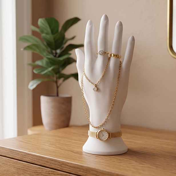 TEMU Realistická 3D tištěná podložka na šperky ve tvaru , elegantní tác na vystavení prstenů, náhrdelníků a náramků, lehký luxusní organizér na stůl,