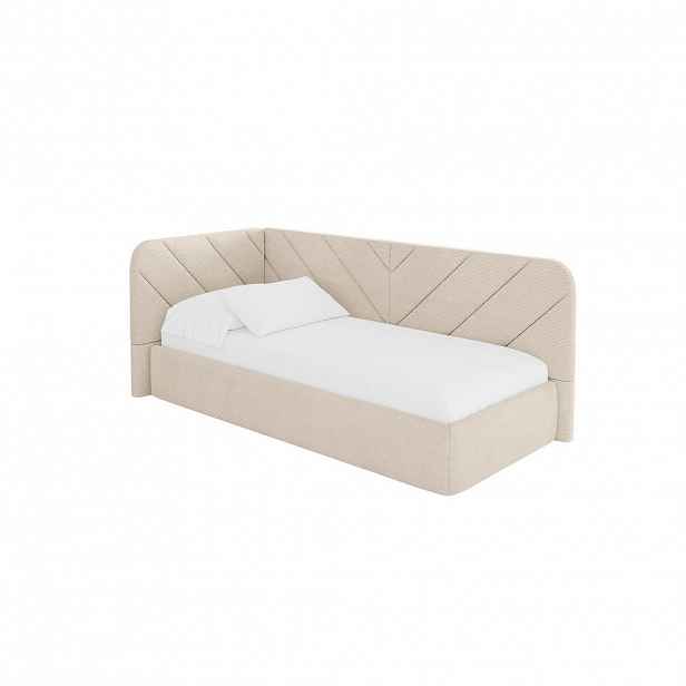 ALTDECOR JEDNOLŮŽKOVÁ POSTEL pro mládež s úložným prostorem, vpravo - FIKY 80x200 béžová