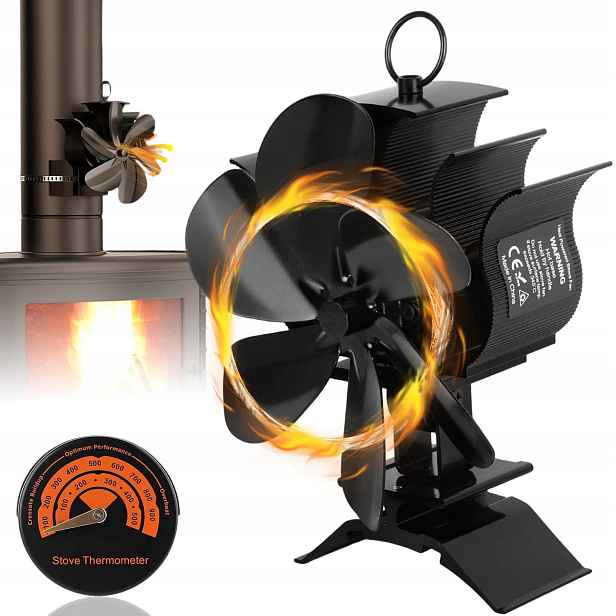 Krbový Ventilátor, Teplovzdušný Ventilátor Do Krbu S Teploměrem
